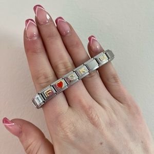Y2K Link Charm Bracelet with Cuss Words